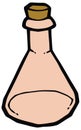 Glass bottle with cork vector drawing Royalty Free Stock Photo