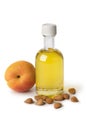 Glass bottle with cosmetic apricot kernel oil Royalty Free Stock Photo