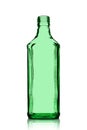 Glass bottle. Empty clear green glass bottle isolated on white background Royalty Free Stock Photo