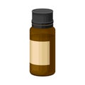 Glass Bottle with Essential Oil of Sandalwood Vector Illustration