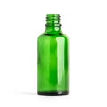 Glass Bottle. Green color bottle on white background. Royalty Free Stock Photo