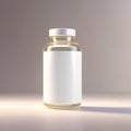 Glass bottle jar with medicine, medical healthcare treatment, blank empty generic product packaging mockup