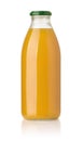 Glass bottle of mango juice Royalty Free Stock Photo