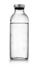 Glass bottle of medical saline solution