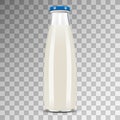 Glass Bottle of Milk isolated on transparent