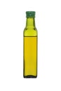 Glass bottle with olive oil isolated on white background Royalty Free Stock Photo