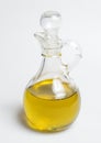 Glass bottle of premium virgin olive oil
