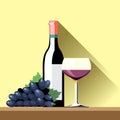 A glass and bottle of red whine Royalty Free Stock Photo