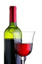 Glass and bottle of red wine Royalty Free Stock Photo