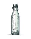 glass bottle with refreshing purified water