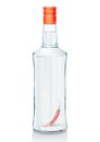 Glass bottle with Russian vodka Royalty Free Stock Photo