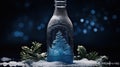 A Glass Bottle\'s Captivating Nighttime Display. Generative AI Royalty Free Stock Photo