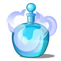Glass bottle with scented liquid. Vector illustration.