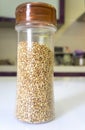 Glass bottle sesame or ajonjoli grains