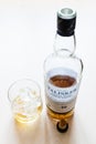 Glass and bottle of Talisker Scotch whisky