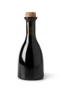 Glass bottle with traditional Italian Balsamic vinegar on white background