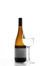 Glass and bottle of white wine Royalty Free Stock Photo