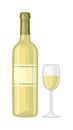 Glass and bottle of wine vector illustration. Royalty Free Stock Photo