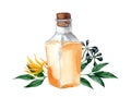 Glass bottle with ylang ylang aromatic oil