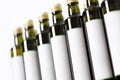Glass bottles with blank label. Royalty Free Stock Photo