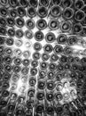 glass bottles with indirect light, viewed from below, background and texture