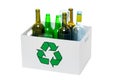 Glass bottles inside a glass recycling Royalty Free Stock Photo