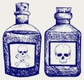 Glass bottles of poison