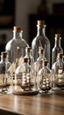 Glass bottles with ship models inside Royalty Free Stock Photo