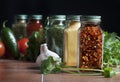 Glass Bottles Spices Royalty Free Stock Photo