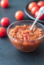 Bowl of arrabbiata- Italian pasta sauce Royalty Free Stock Photo