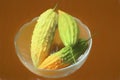 Glass bowl of Bitter melons Royalty Free Stock Photo