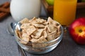 Breakfast cereal in glass bowl Royalty Free Stock Photo