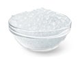 Glass bowl full of silica gel granules