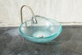 Glass bowl hand wash basin Royalty Free Stock Photo