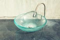 Glass bowl hand wash basin Royalty Free Stock Photo