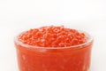 Red caviar in a glass bowl. Royalty Free Stock Photo