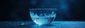Glass bowl shattering, dark blue, dramatic lighting, crash, clean, texture Royalty Free Stock Photo