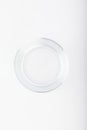 Glass bowl on white background. Empty bowl glass isolated. top view Royalty Free Stock Photo