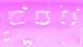 Glass boxes on pink background intro 3d