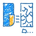 glass break sensor icon doodle illustration