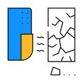glass break sensor icon color illustration