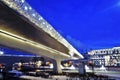 Glass bridge. Architecture of Zaryadye park in Moscow. Popular landmark. Royalty Free Stock Photo