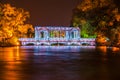 Glass bridge under blue light at night, Guilin, China Royalty Free Stock Photo