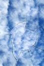 Glass broken cracks splinters Royalty Free Stock Photo