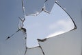 Glass broken screen television sky Royalty Free Stock Photo