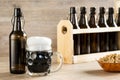 A glass brown beer, on the table Royalty Free Stock Photo