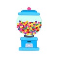 glass bubblegum machine cartoon vector illustration