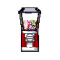 glass bubblegum machine game pixel art vector illustration