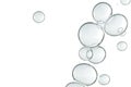 Glass bubbles over white Royalty Free Stock Photo