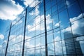 glass building with reflection of sky and clouds office building Corporate building Highrise glass building Royalty Free Stock Photo